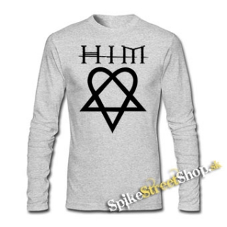 HIM - HEARTAGRAM - šedé pánske tričko s dlhými rukávmi