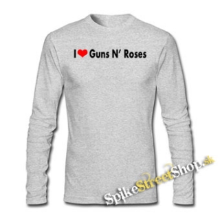 I LOVE GUNS N ROSES - Mini - šedé pánske tričko s dlhými rukávmi