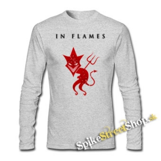 IN FLAMES - Devil - šedé pánske tričko s dlhými rukávmi