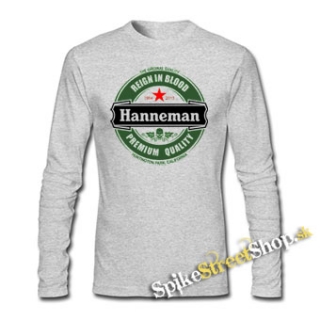 JEFF HANNEMAN - Hanneman Badge Trace - šedé pánske tričko s dlhými rukávmi