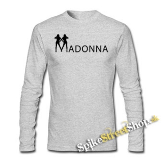 MADONNA - Logo - šedé pánske tričko s dlhými rukávmi