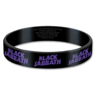 BLACK SABBATH - Logo - čierny gumený náramok