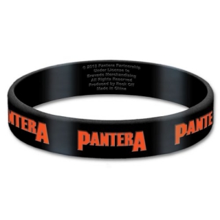 PANTERA - Logo - čierny gumený náramok