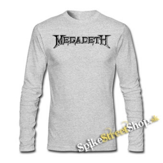 MEGADETH - Logo - šedé pánske tričko s dlhými rukávmi