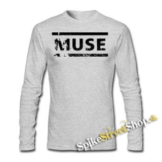 MUSE - Crash Logo - šedé pánske tričko s dlhými rukávmi