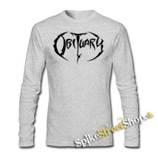 ORBITUARY - Logo - šedé pánske tričko s dlhými rukávmi