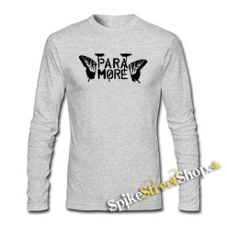 PARAMORE - Butterfly - šedé pánske tričko s dlhými rukávmi