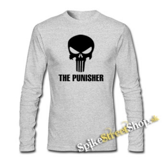 PUNISHER - Logo - šedé pánske tričko s dlhými rukávmi