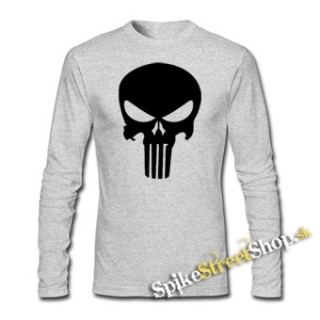 PUNISHER - Skull - šedé pánske tričko s dlhými rukávmi