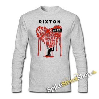 RIXTON - Me And My Broken Heart - šedé pánske tričko s dlhými rukávmi