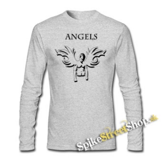 ROBBIE WILLIAMS - Angel - šedé pánske tričko s dlhými rukávmi