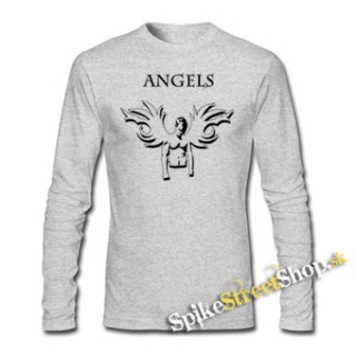 ROBBIE WILLIAMS - Angel - šedé pánske tričko s dlhými rukávmi
