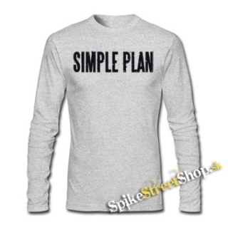 SIMPLE PLAN - Logo - šedé pánske tričko s dlhými rukávmi