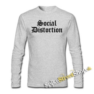 SOCIAL DISTORTION - Logo - šedé pánske tričko s dlhými rukávmi