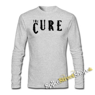 THE CURE - Logo - šedé pánske tričko s dlhými rukávmi