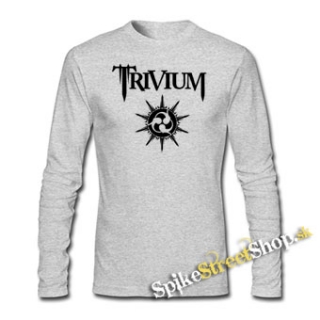 TRIVIUM - White Logo - šedé pánske tričko s dlhými rukávmi