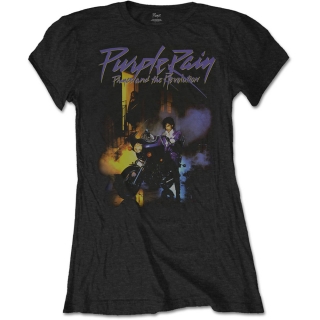 PRINCE - Purple Rain - čierne dámske tričko