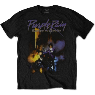 PRINCE - Purple Rain - čierne pánske tričko