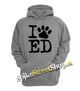 I LOVE ED SHEERAN - šedá pánska mikina
