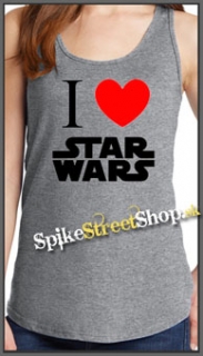 I LOVE STAR WARS - Ladies Vest Top - šedé