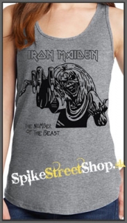 IRON MAIDEN - Number Of The Beast - Ladies Vest Top - šedé