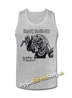 IRON MAIDEN - Number Of The Beast - Mens Vest Tank Top - šedé