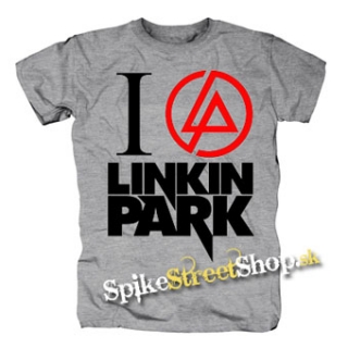 I LOVE LINKIN PARK - Crest Motive - sivé pánske tričko