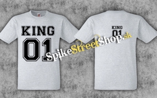 KING 01 - šedé pánske tričko