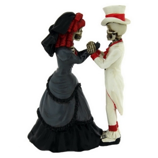 GOTHIC COLLECTION - Skeleton Bride and Groom Figurine 14cm - figúrka