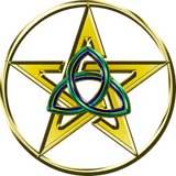 TRIQUETRA - PENTAGRAM - White - odznak