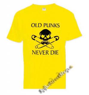 OLD PUNKS NEVER DIE - žlté pánske tričko