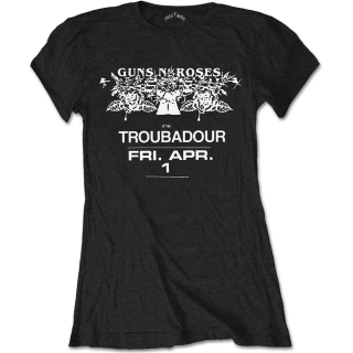 GUNS N ROSES - Troubadour Flyer - čierne dámske tričko