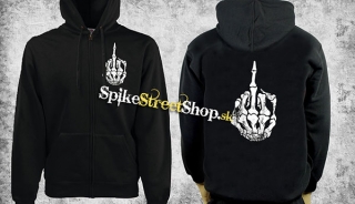 FUCK SKELETON - čierna pánska mikina na zips