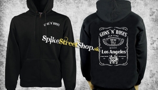 GUNS N ROSES - Jack Daniels Logo - čierna pánska mikina na zips