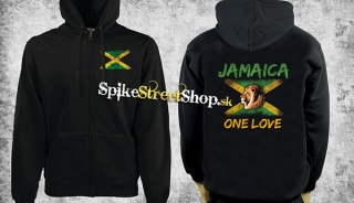 JAMAICA - One Love - čierna pánska mikina na zips