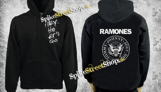 RAMONES - Logo - čierna pánska mikina na zips