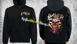 SLAYER - Skull - čierna pánska mikina na zips