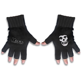 MISFITS - Logo & Fiend - čierne rukavice bez prstov