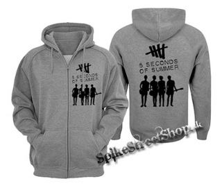 5 SECONDS OF SUMMER - Logo & Band - šedá pánska mikina na zips