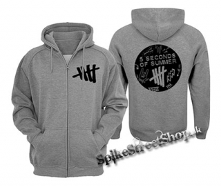 5 SECONDS OF SUMMER - Sribble Logo - šedá pánska mikina na zips