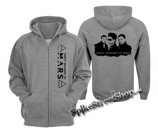 30 SECONDS TO MARS - Logo And Band - šedá pánska mikina na zips