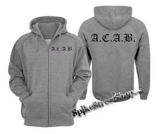 A.C.A.B. - šedá pánska mikina na zips