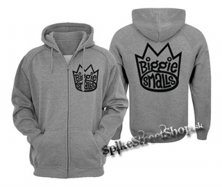 BIGGIE SMALLS - Logo - šedá pánska mikina na zips