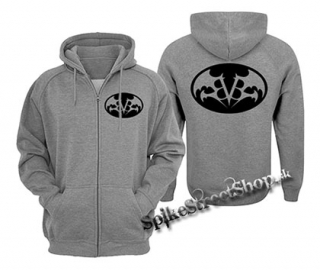 BLACK VEIL BRIDES - Batman Logo - šedá pánska mikina na zips