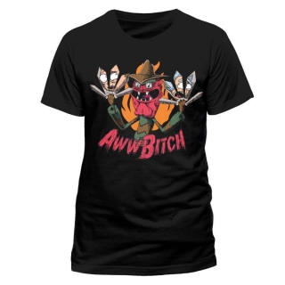 RICK AND MORTY - Awwww Bitch - čierne pánske tričko