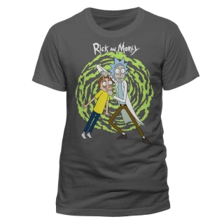 RICK AND MORTY - Spiral - čierne pánske tričko
