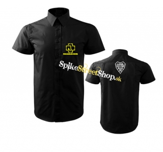 Košeľa RAMMSTEIN - Yellow Logo - čierna s krátkymi rukávmi (-30%=Výpredaj)