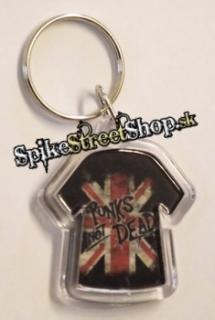 Kľúčenka PUNKS NOT DEAD - UK Flag (mini tričko) (Výpredaj)