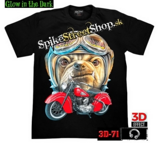 BIKER COLLECTION - Doggy Rider 2 - čierne pánske 3D tričko