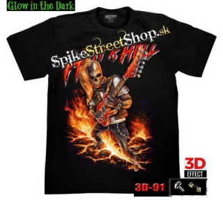 FANTASY MOTIVES - Hot As Hell Guitarist -  čierne pánske 3D tričko